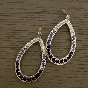 Purple oval earrings